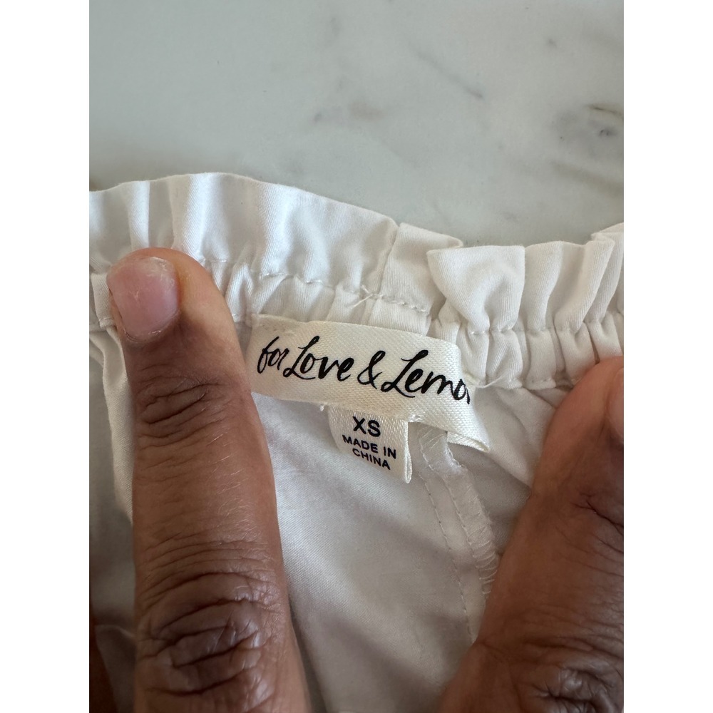For Love & Lemons White Ruffle Bloomer Shorts XS Lounge Sleepwear Bow Detail - Picture 5 of 6